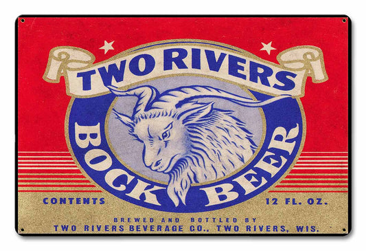 TWO RIVERS BOCK BEER 18 x 12
