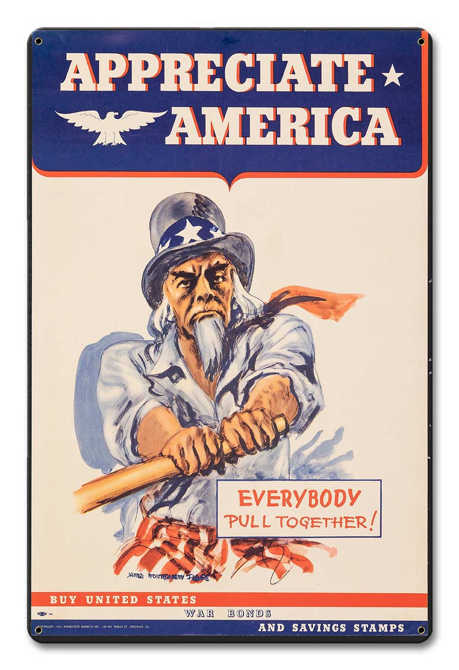 UNCLE SAM APPRECIATE AMERICA 12 x 18
