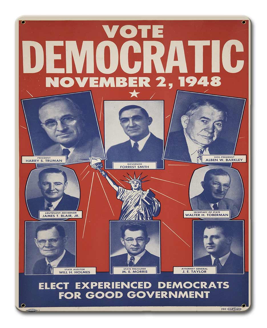 VOTE DEMOCRATIC 1948 12 x 15