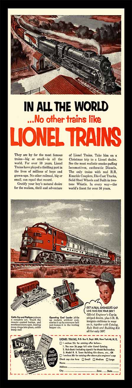 RICK LIONEL TRAINS 12 x 36