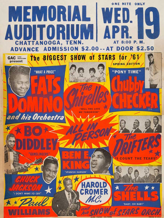 1961 FATS DOMINO MEMPHIS 12 x 16