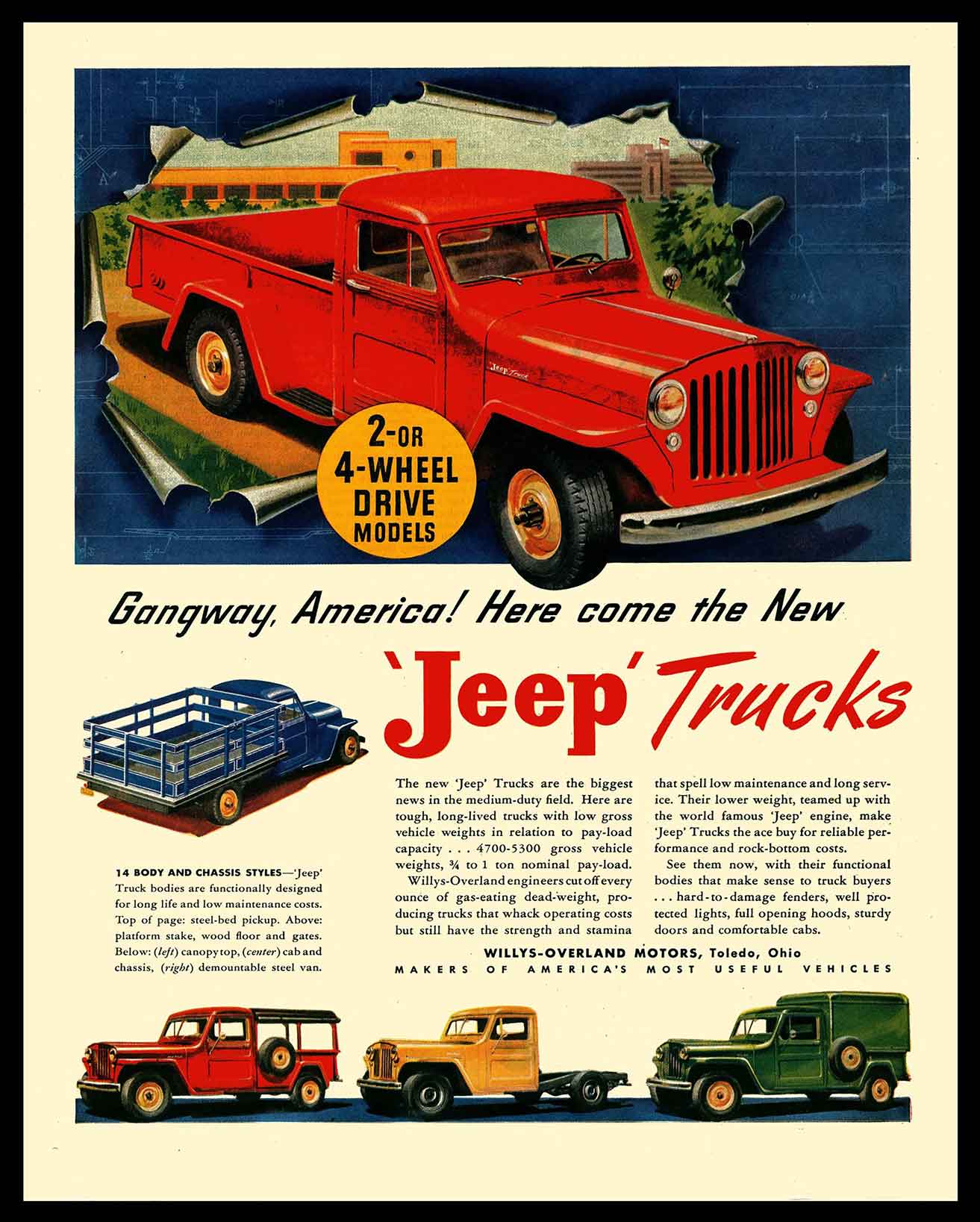 JEEP TRUCK AD 24 x 30