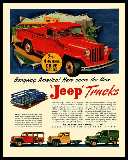JEEP TRUCK AD 24 x 30