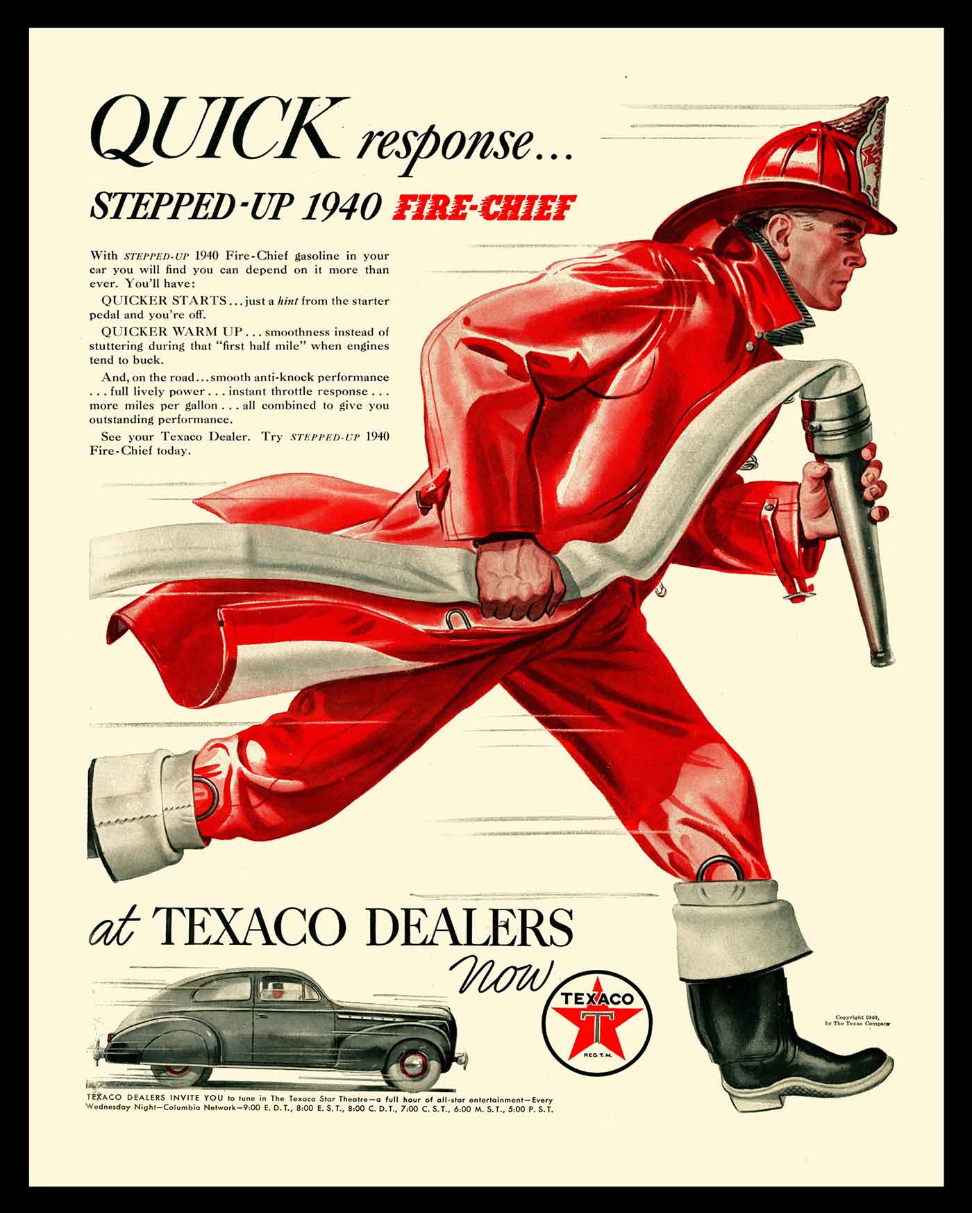 TEXACO FIRE CHIEF 24 x 30
