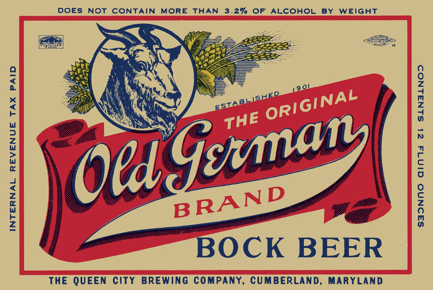 OLD GERMAN BOCK BEER 36 x 24