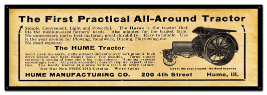 1915 HUME TRACTORS 36 x 12