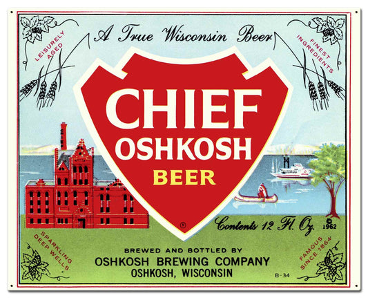 CHIEF OSHKOSH BEER 30 x 24