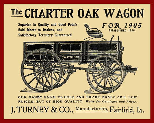 VICTOR 1905 CHARTER OAK WAGON RED 30 x 24