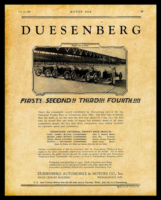 DELTA 1920 DUESENBERG 2 24 x 30