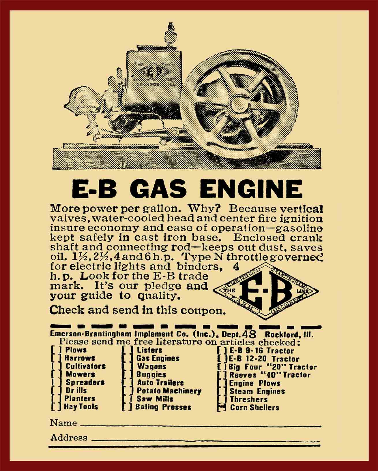 ZULU 1917 EB ENGINE RED 24 x 30