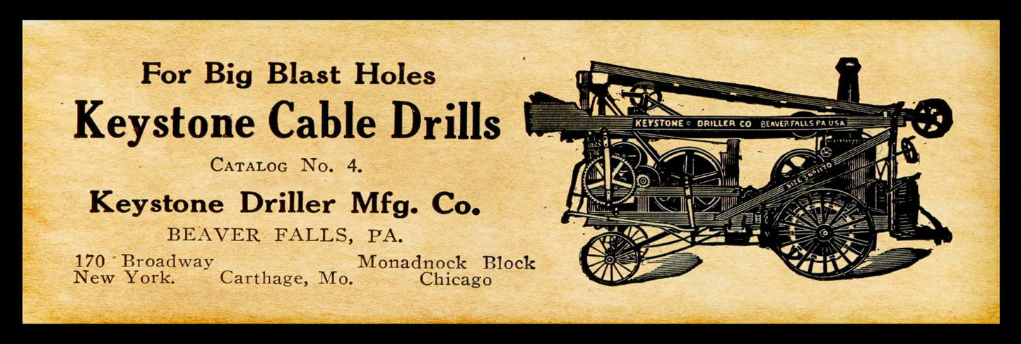 1913 KEYSTONE DRILLER LONG 36 x 12