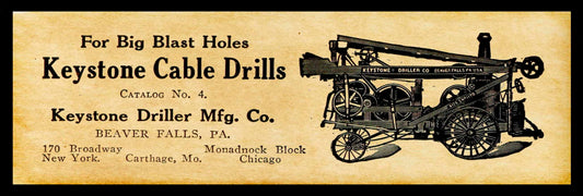 1913 KEYSTONE DRILLER LONG 36 x 12