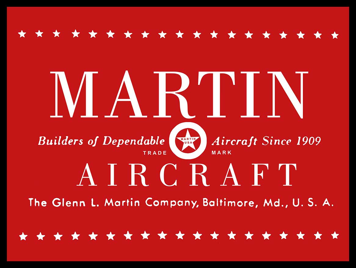 1939 MARTIN AIRCRAFT BLACK 16 x 12