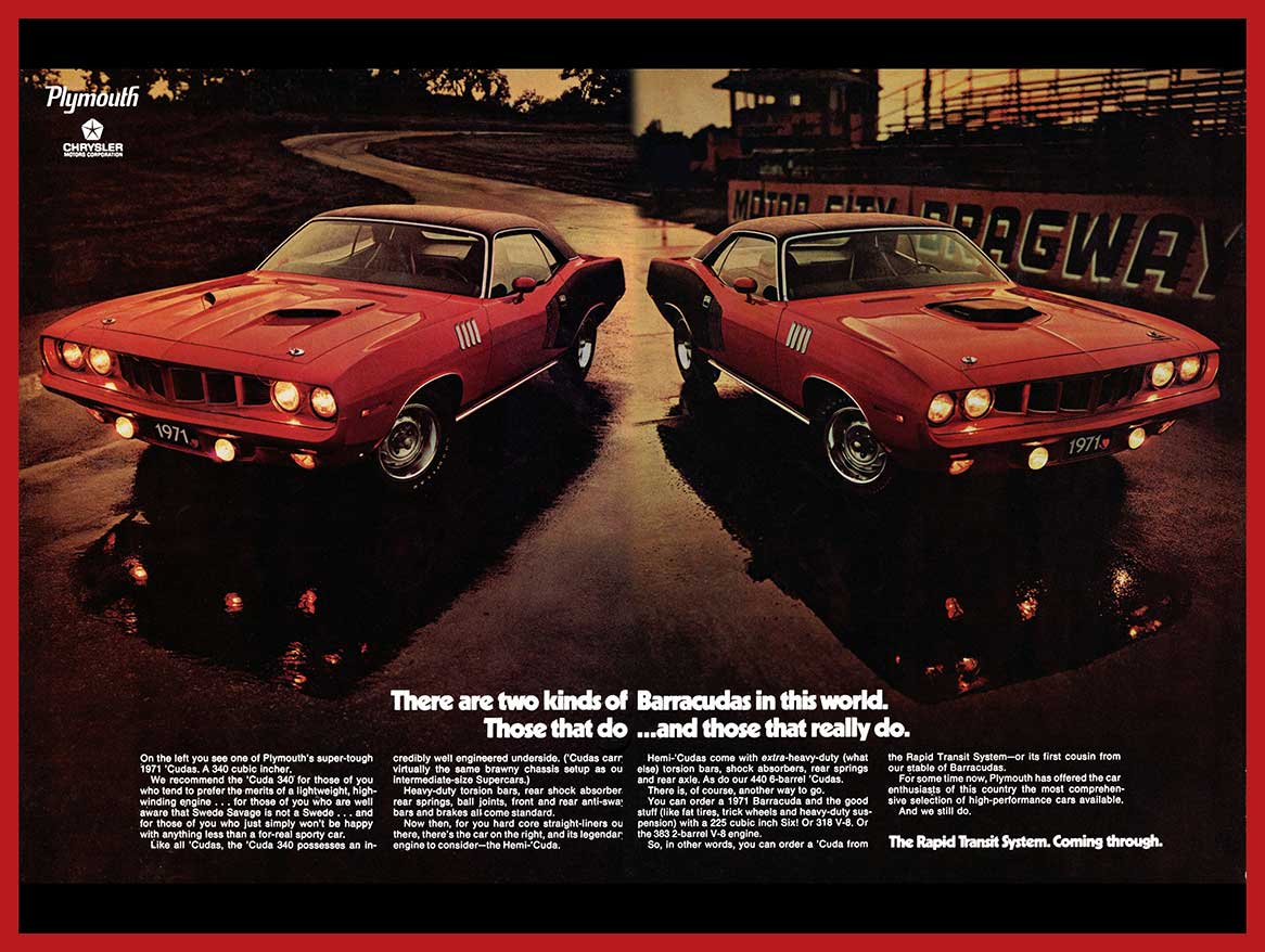 GOLF 1971 BARRACUDA RED 16 x 12