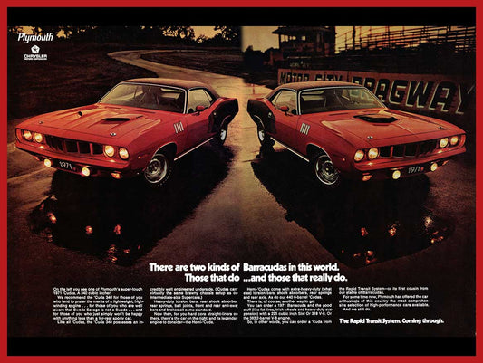 GOLF 1971 BARRACUDA RED 16 x 12