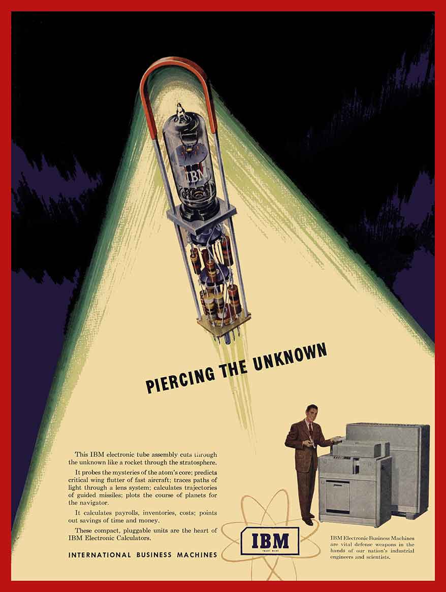 IBM PIERCING THE UNKNOWN RED 12 x 16