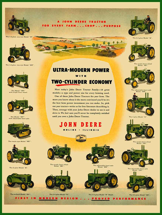 JOHN DEERE 2 GREEN 12 x 16