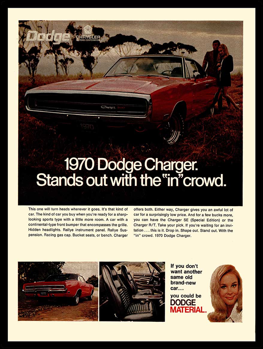 DODGE CHARGER 1970 12 x 16