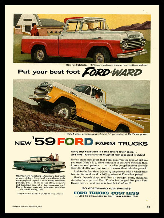 59 FORD TRUCKS 12 x 16