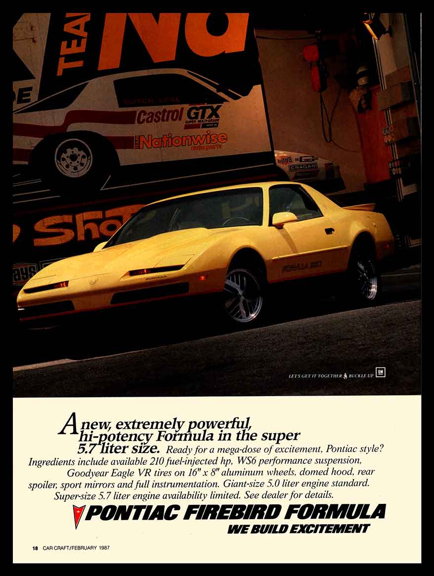 1987 PONTIAC FIREBIRD FORMULA 12 x 16