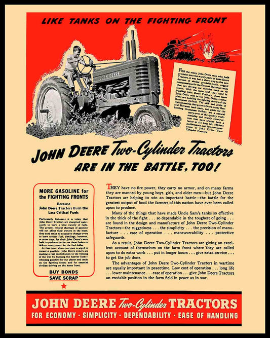 1943 JOHN DEERE TRACTORS 24 x 30