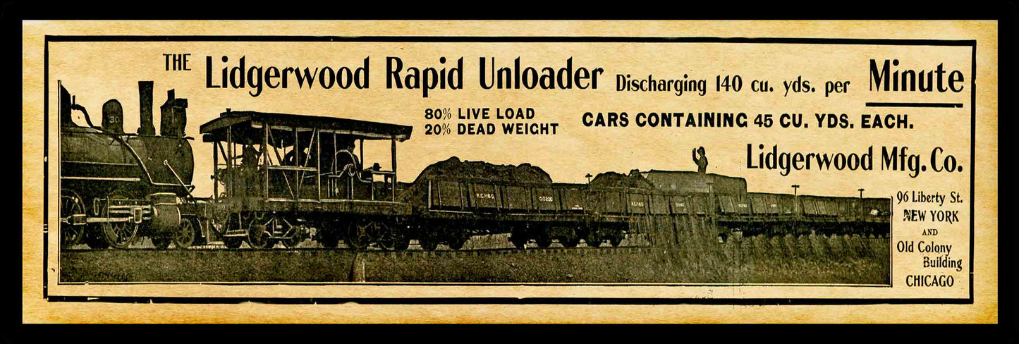 1901 LIDGERWOOD RAPID UNLOADER 36 x 12