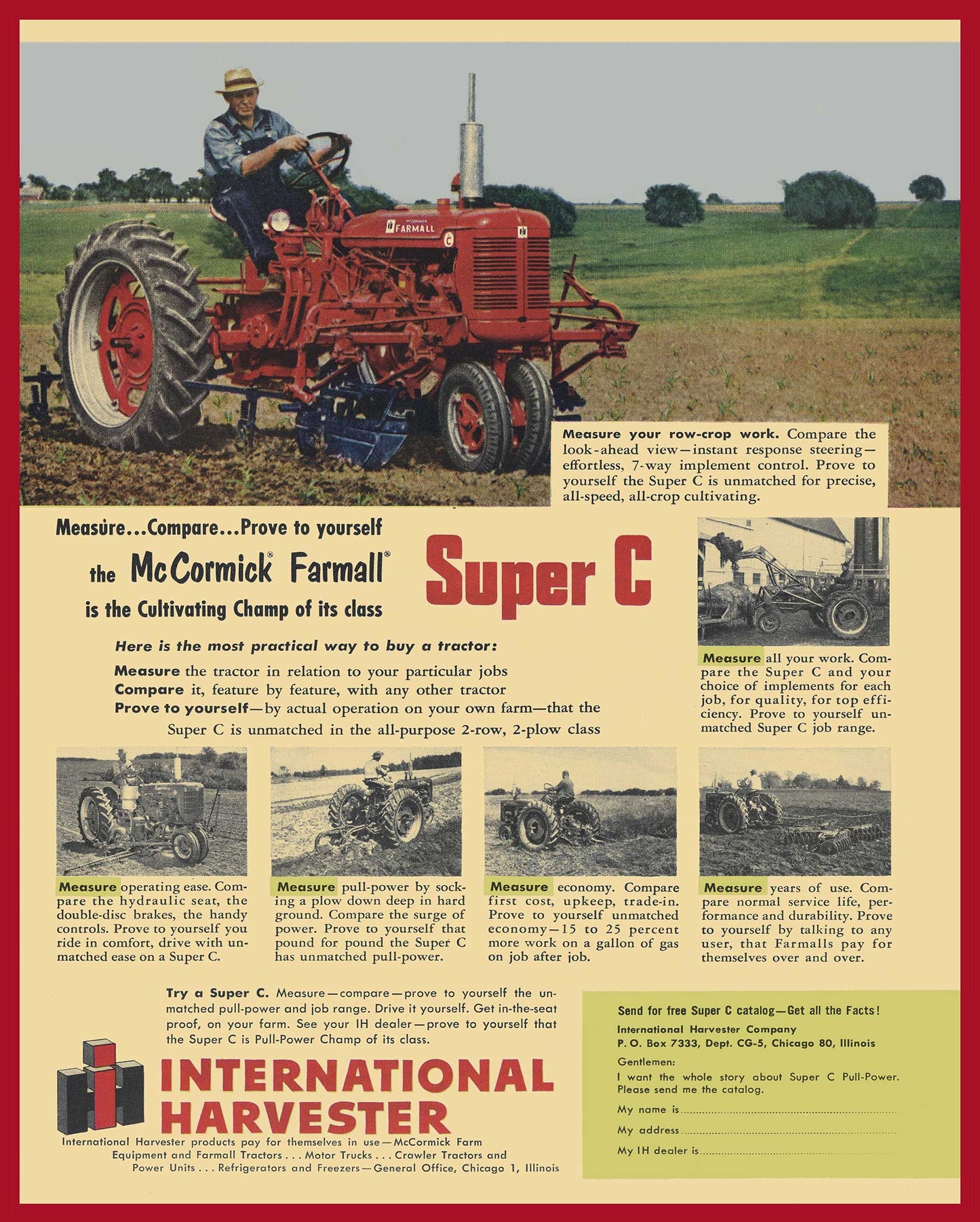 SIERRA 1953 IH SUPER C RED 24 x 30