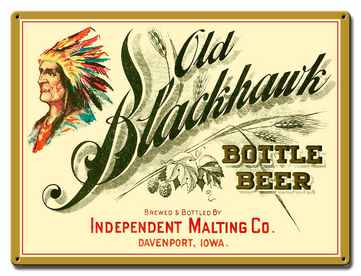 OLD BLACKHAWK BEER 16 x 12