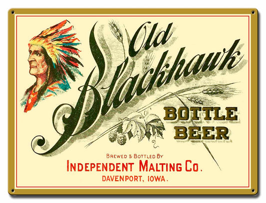 OLD BLACKHAWK BEER 16 x 12