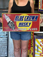 Blue Crown Husky Spark Plugs Vintage Style Metal Sign