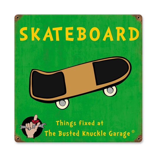 Kids Skateboard Vintage Style Metal Sign 12 x 12