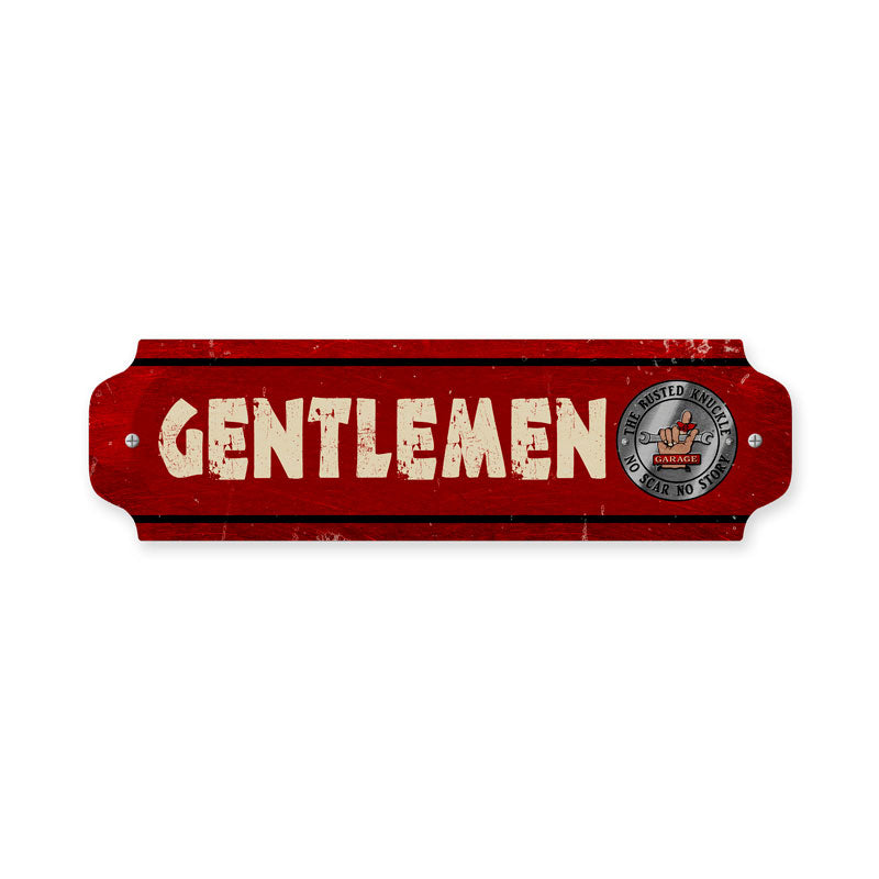 Gentlemen Vintage Style Metal Sign 12 x 3