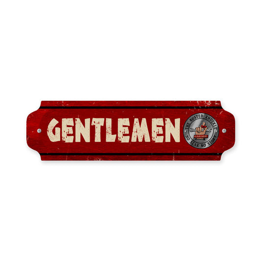 Gentlemen Vintage Style Metal Sign 12 x 3
