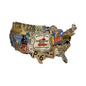 License Plate Map Vintage Style Metal Sign 25 x 16