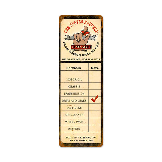Drain Oil Service Vintage Style Metal Sign 8 x 24