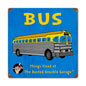 Kids Bus Vintage Style Metal Sign 12 x 12