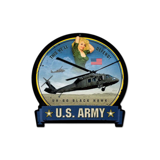 Army Blackhawk Vintage Style Metal Sign 16 X 15