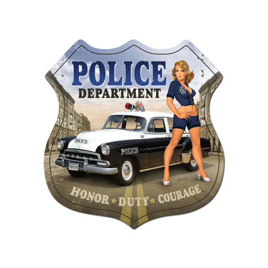 Police Department Vintage Style Metal Sign 15 x 15