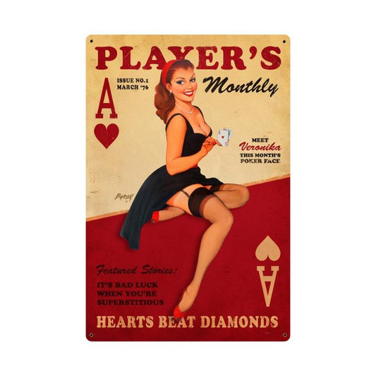 Players Poker Vintage Style Metal Sign 24 x 36