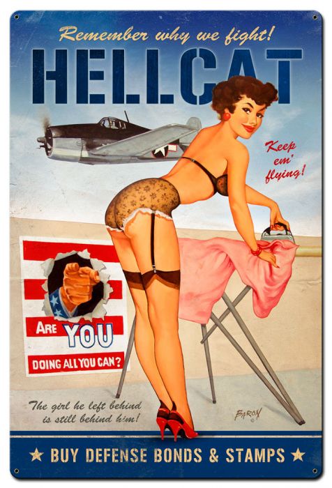 Hellcat F4 Vintage Style Metal Sign 24 x 36