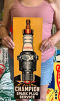 Champion Plugs Vintage Style Metal Sign