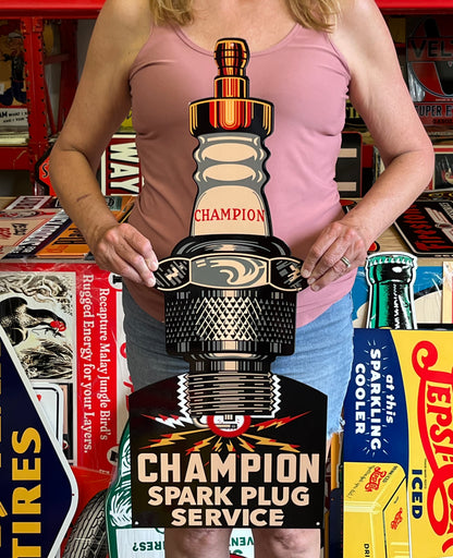 Champion Spark Plug Service Vintage Style Metal Sign