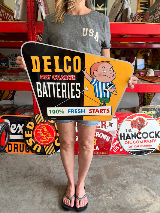 Delco Batteries Vintage Style Metal Sign