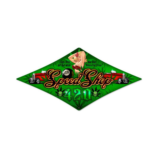 420 Speed Shop Vintage Style Metal Sign 14 x 24