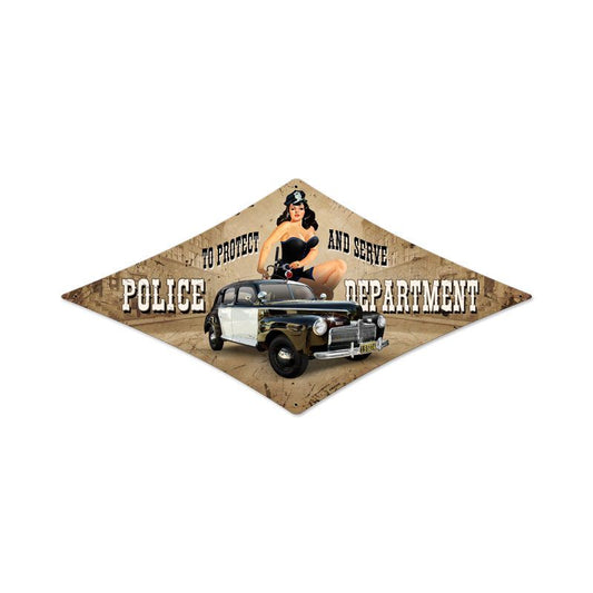 Police Department Vintage Style Metal Sign 14 x 24