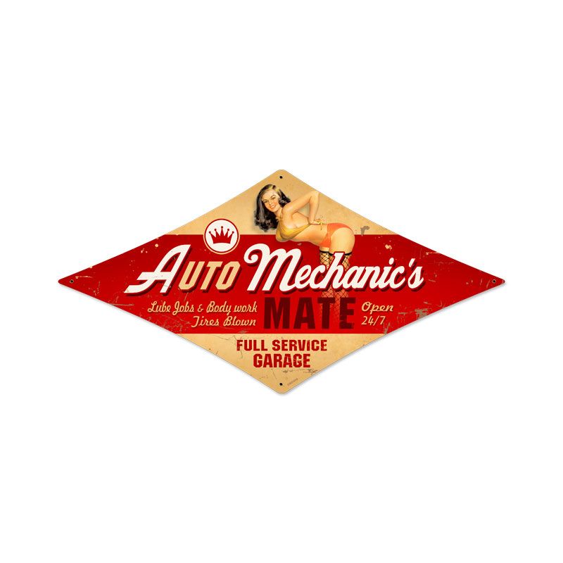 Auto Mechanic Vintage Style Metal Sign 14 x 24