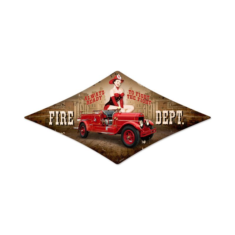 Fire Department Vintage Style Metal Sign 14 x 24