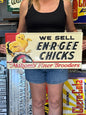 Enrgee Chicks For Sale Vintage Style Metal Sign