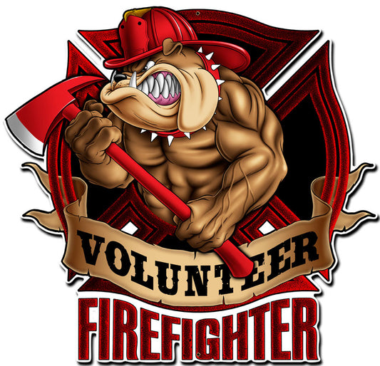 Firefighter Bulldog 18 x 18