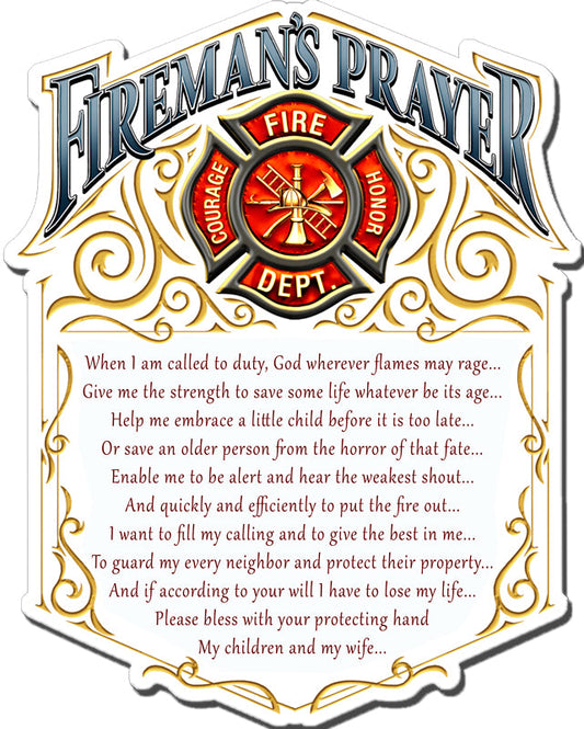 Fireman'S Prayer 12 x 16